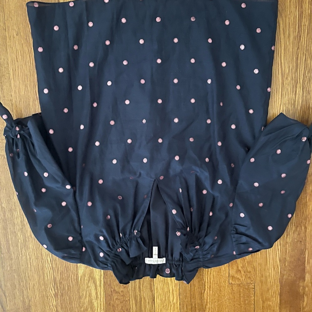Navy Polka Dot Blouse